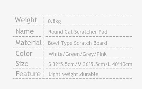 Round Bed Cat Scratcher Pad Grinding Claws 4 Color Kitten Scrapers