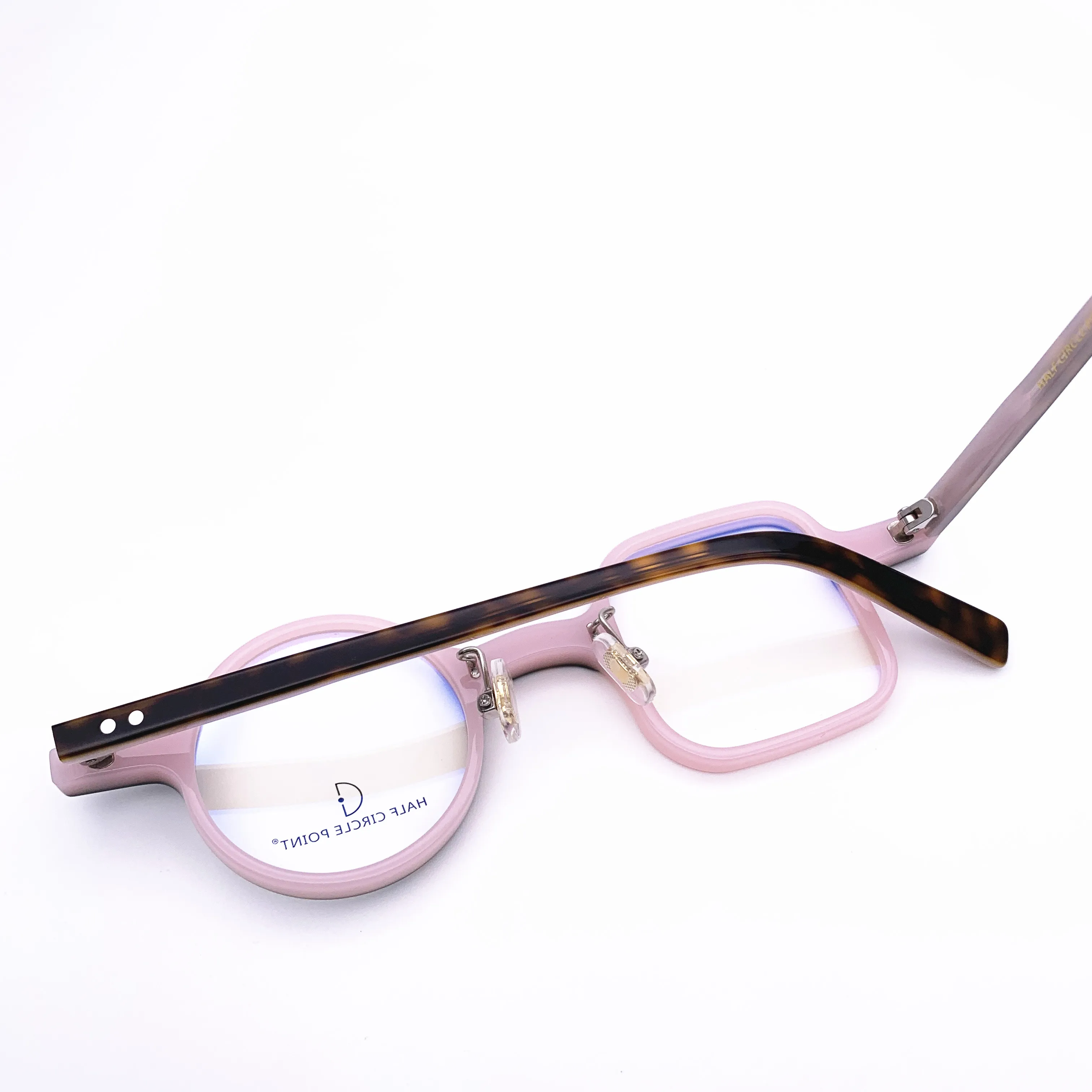 Belight Optical  Men Women Italy Mazzucchel Acetate Fancy Square with Round Design Spectacle Frame Precription Lens HP226-1
