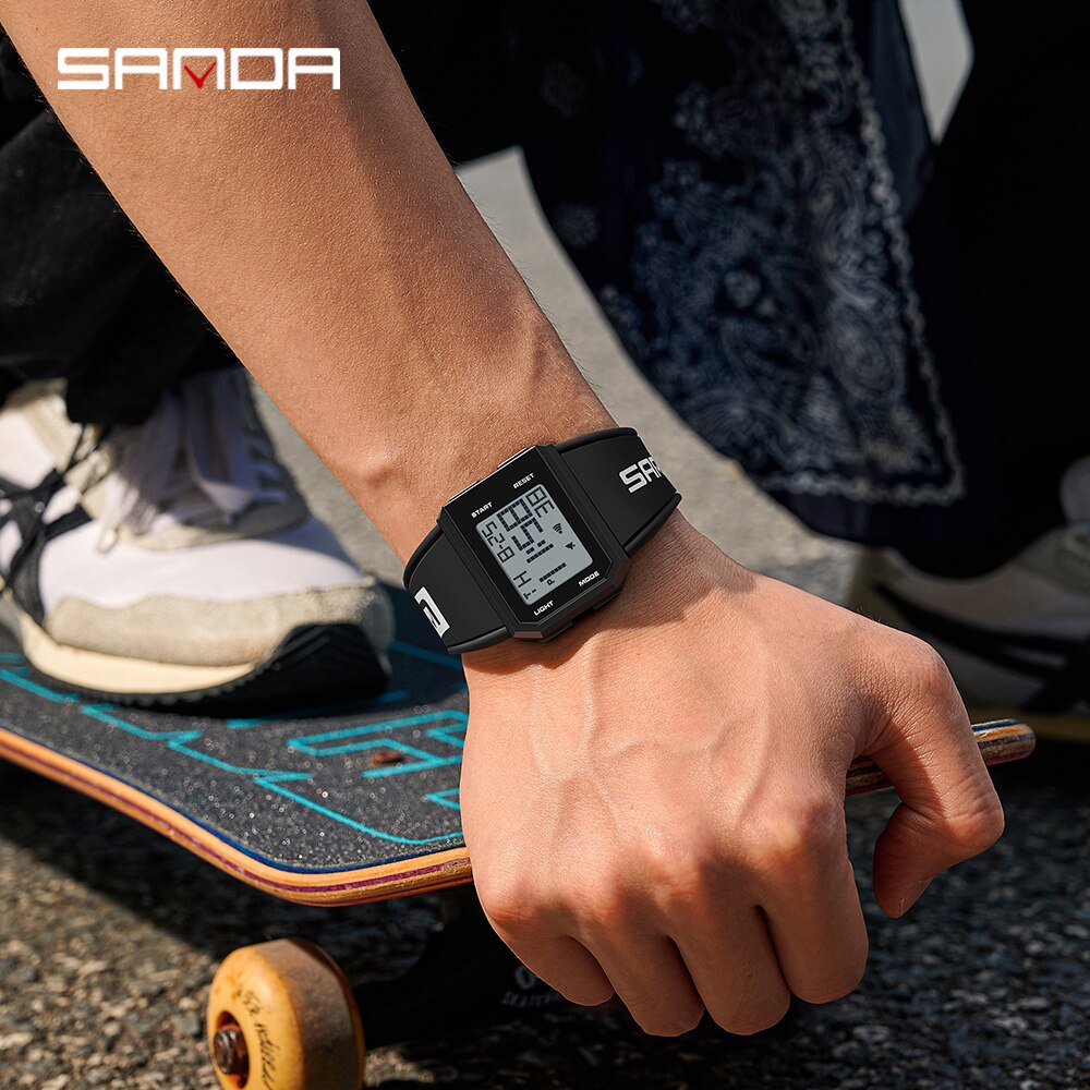 SANDA Top Brand Men's Watches Sports Military LED Digital Watch 30M Waterproof Wristwatch for Male Relogio Masculino 9003