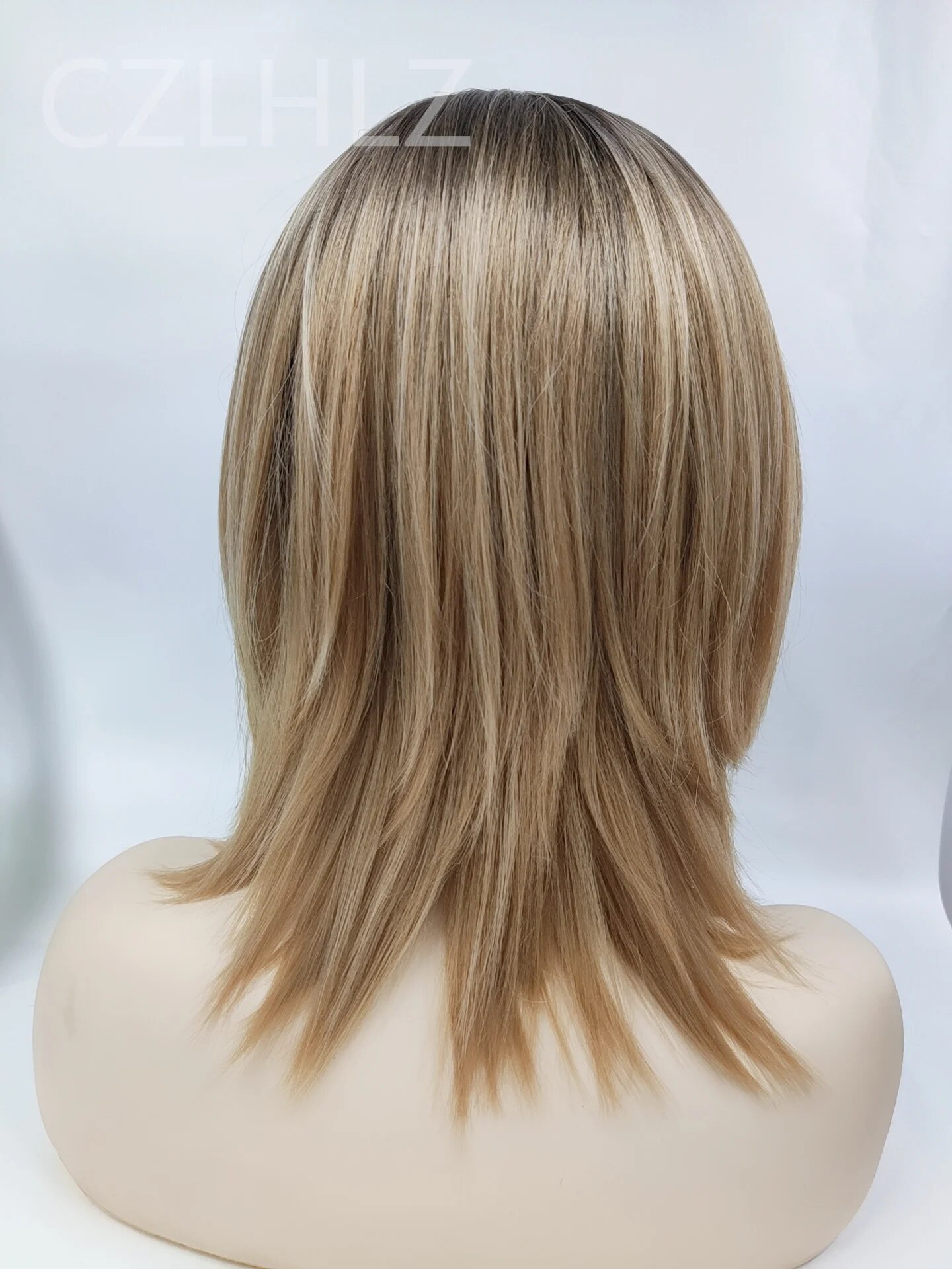 Female Short Bob Wigs for Women American European Gradient Straight Blonde Ombre Wig Soft Costume Party Wigs Natural As Real