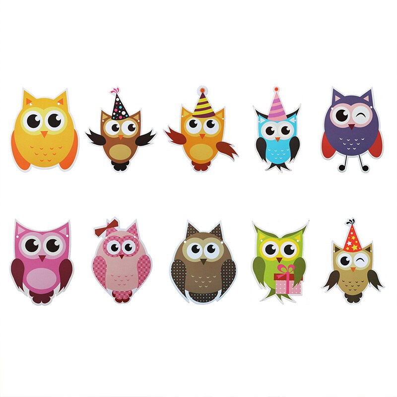 Owl pull flag children's birthday party decoration supplies festive decoration atmosphere layout animal string flag banner