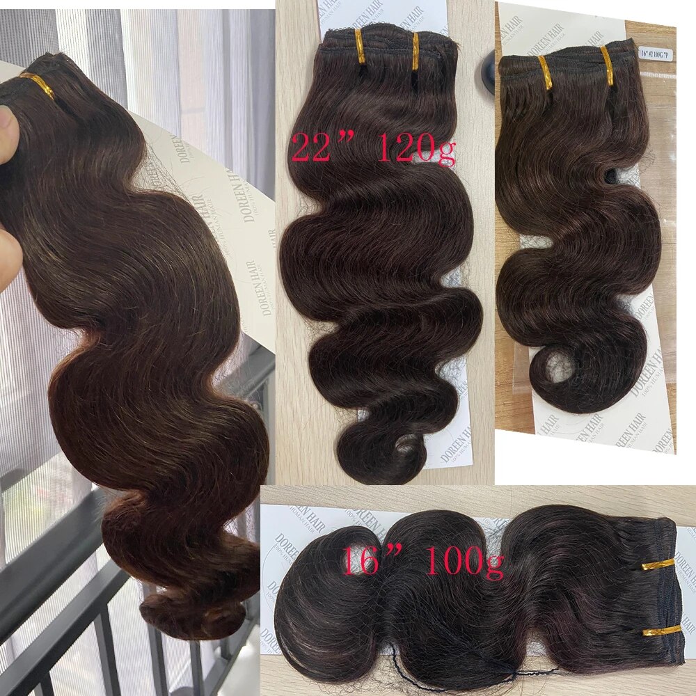 160G 200G 240G Full Head Body Wavy Clip Hair Extensions Brazilian Machine Remy 100% Real Natural Human Hair Clip in Brown Color