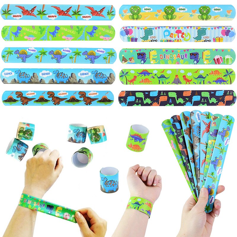 10pcs Dinosaur Clap Circle Toys Jungle Safari Birthday Party Jurassic World Dino Party 1st Boy Roar Birthday Party Favor Gifts