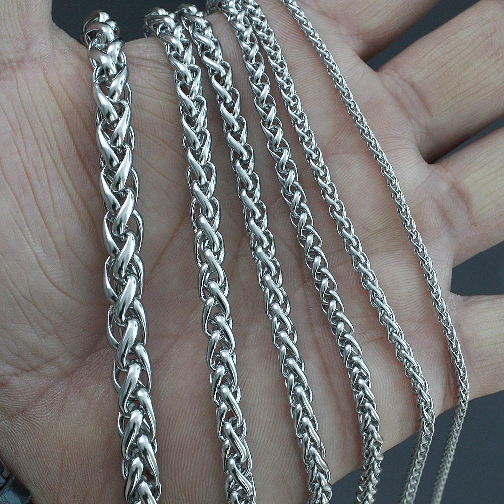 JHJT Flower Basket Chain Necklace Stainless Steel Keel Chain Necklace for Women Men Fashion Punk Jewelry Unisex Accessoires Gift