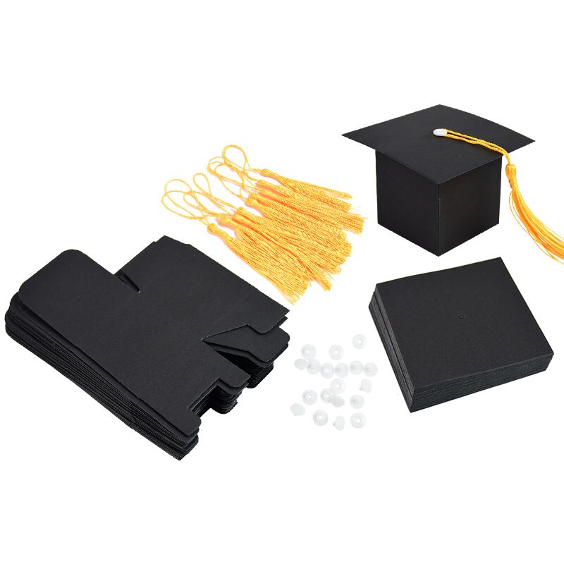 5/10pcs Doctor Hat Cap Candy Box Graduation Celebration Party Decoration Candy Favor Boxes Graduation Gift Packing Box Paper