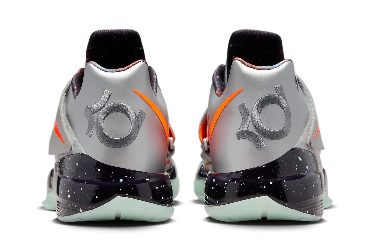 The Nike KD 4 "Galaxy" Is Returning in 2024 kevin durant basketball shoe nike swoosh low top sneakers futuristic space themed