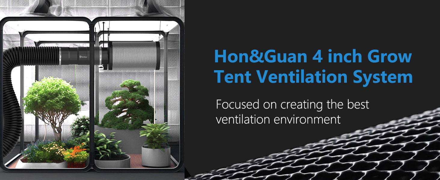 Hon&Guan 4 inch Grow Tent Ventilation System