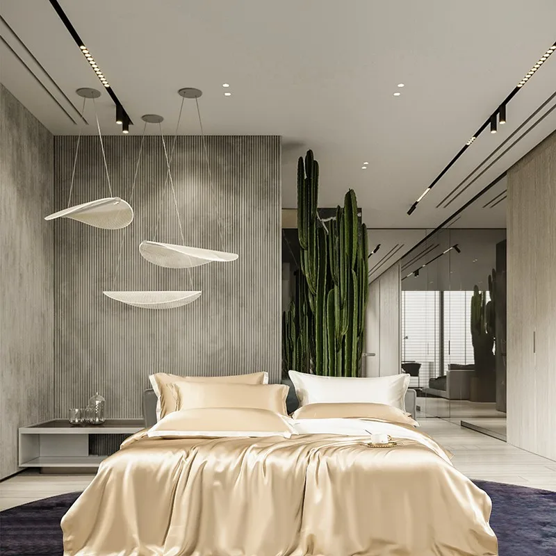 Champagne gold 22 MM Mulberry Silk  Top Grade Duvet Cover set Soft Comfy Silk US King/Cal King Bedding Flat sheet Pillowcases