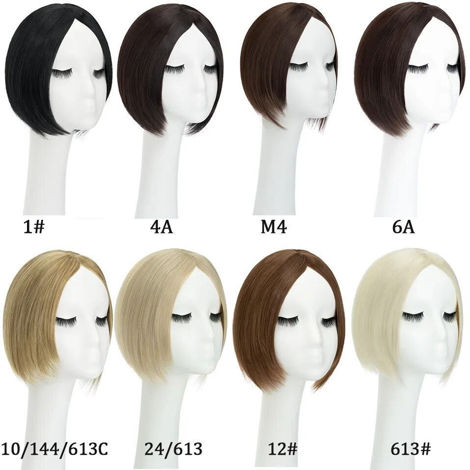 Benehair Synthetic Hair Topper 7.5x5cm Straight 2 Clips Center Part Hairpiece For Women Top Hair Pieces Clip In Hair Extensions