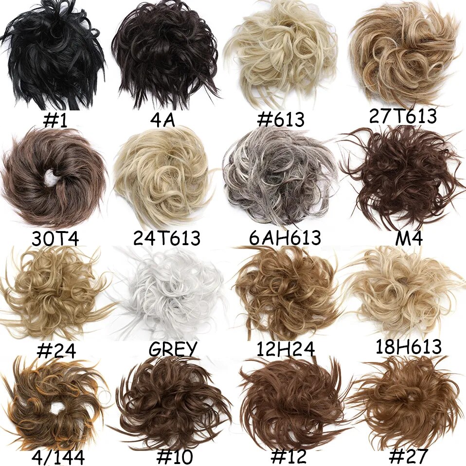 BENEHAIR Messy Hair Bun Hair Piece For Women Fluffy Tousled Updo Scrunchies Synthetic Wavy Scrunchy Ponytail 45g