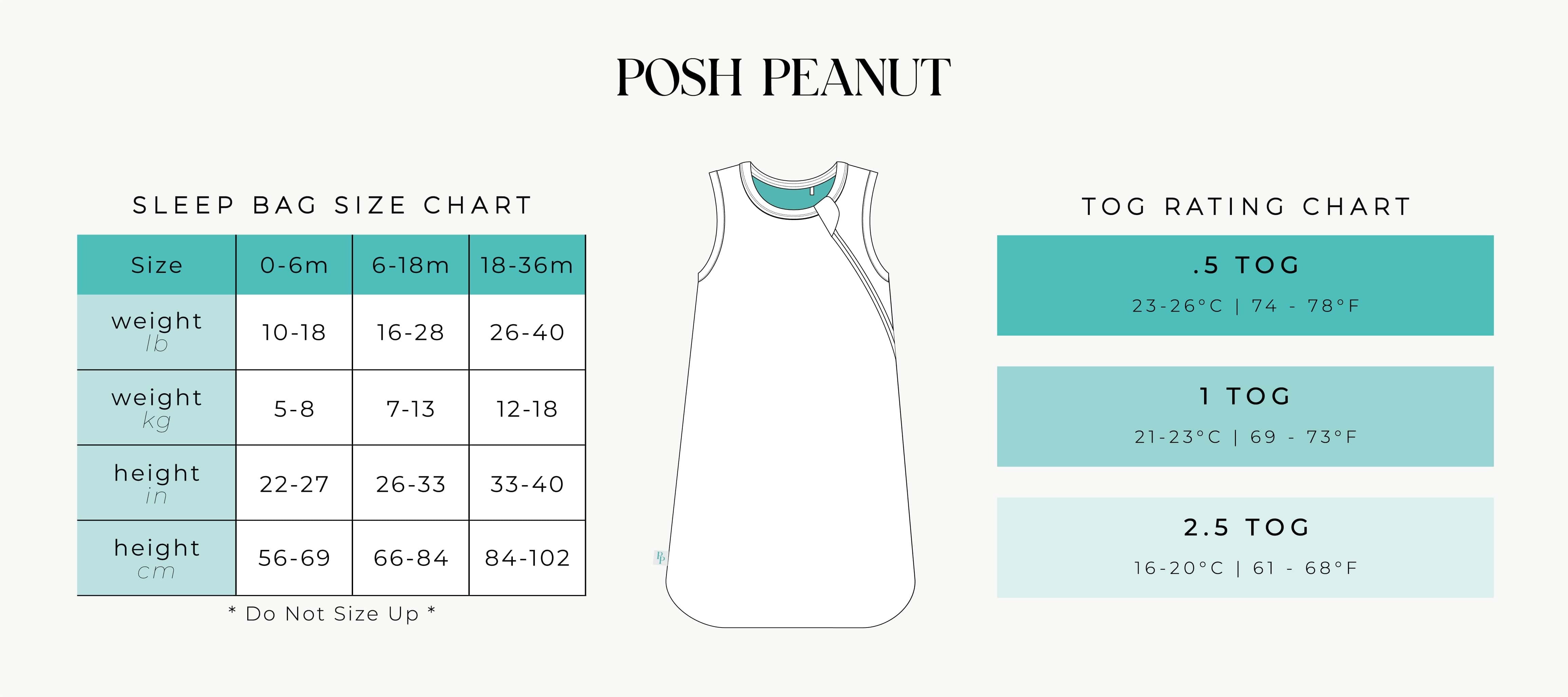 Sleeping Bag Size Chart and TOG Information