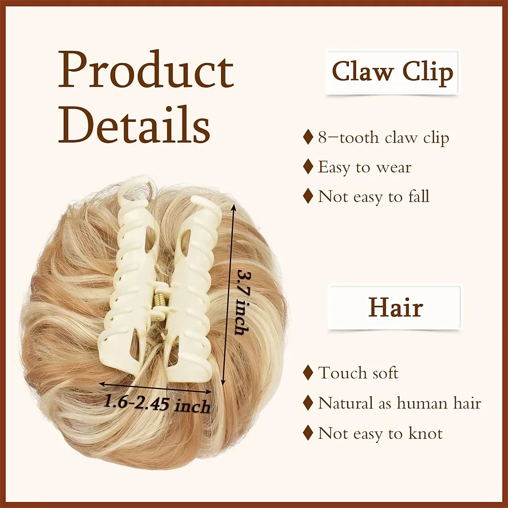 hair clips for women synthetic hair bun extensions for women curly messy donut updo hair piece