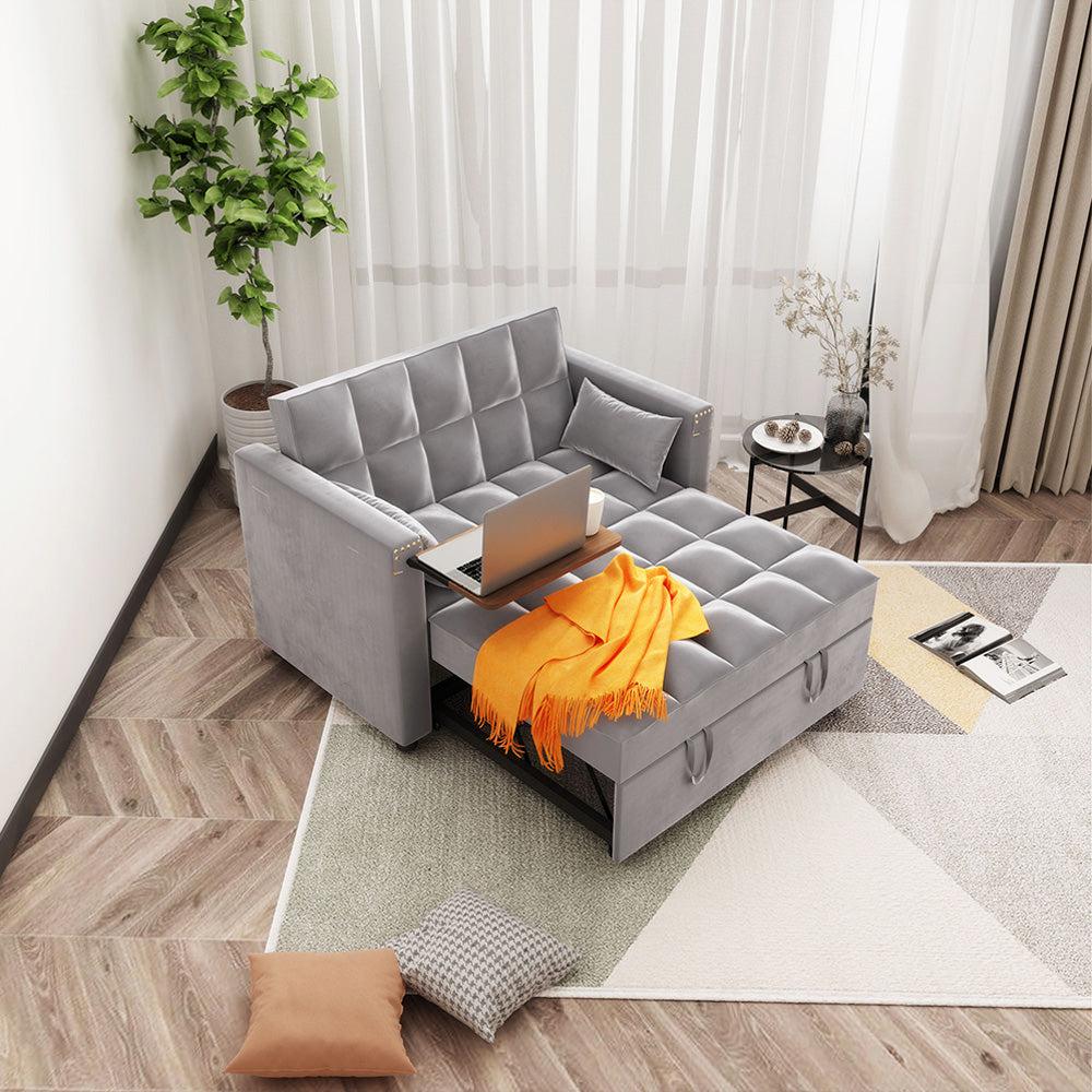 Convertible 3-in-1 Multi-Functional Sofa Bed with Hidden Side Table