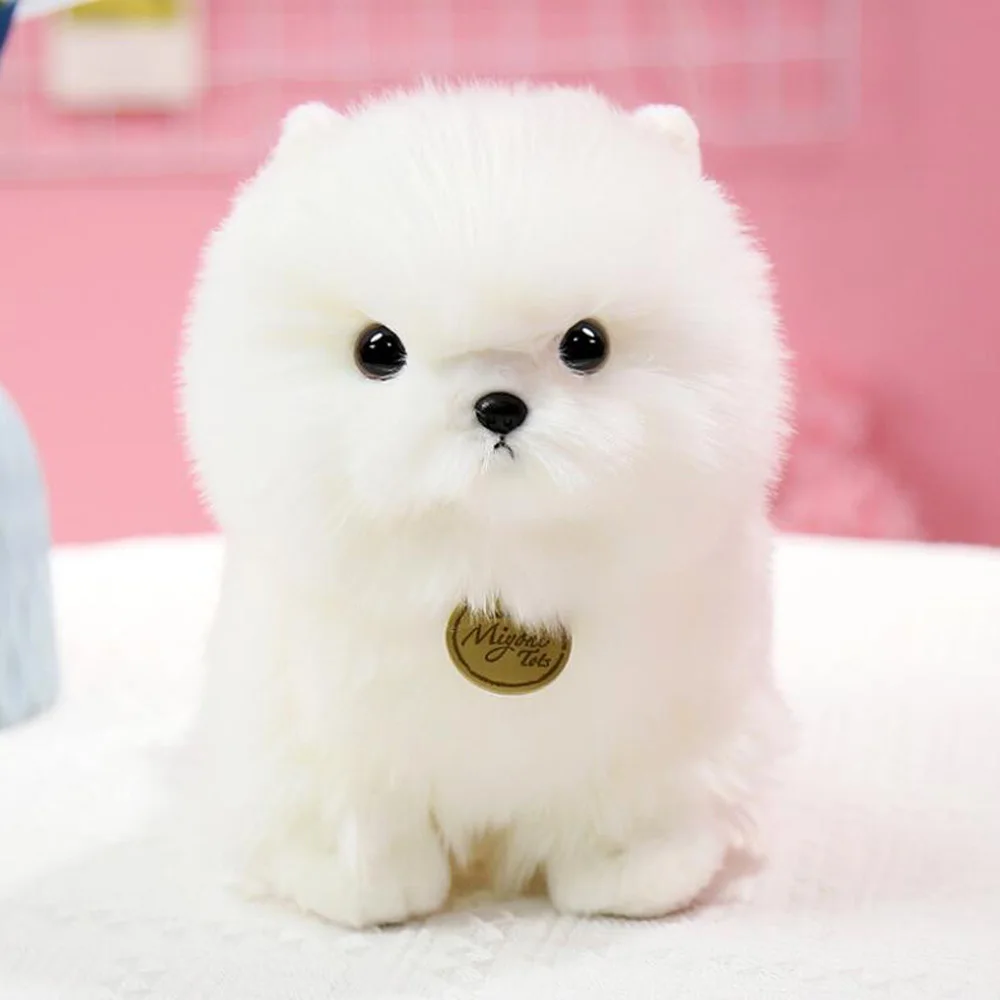 Cartoon Cute White Pomeranian Dog Stuffed Children Plush Toy