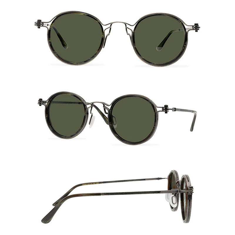 Belight Optical Japan Handmade Quality Cool Vintage Retro Women Men UV400 Protection with Case Oculos Punk Sunglasses SC031