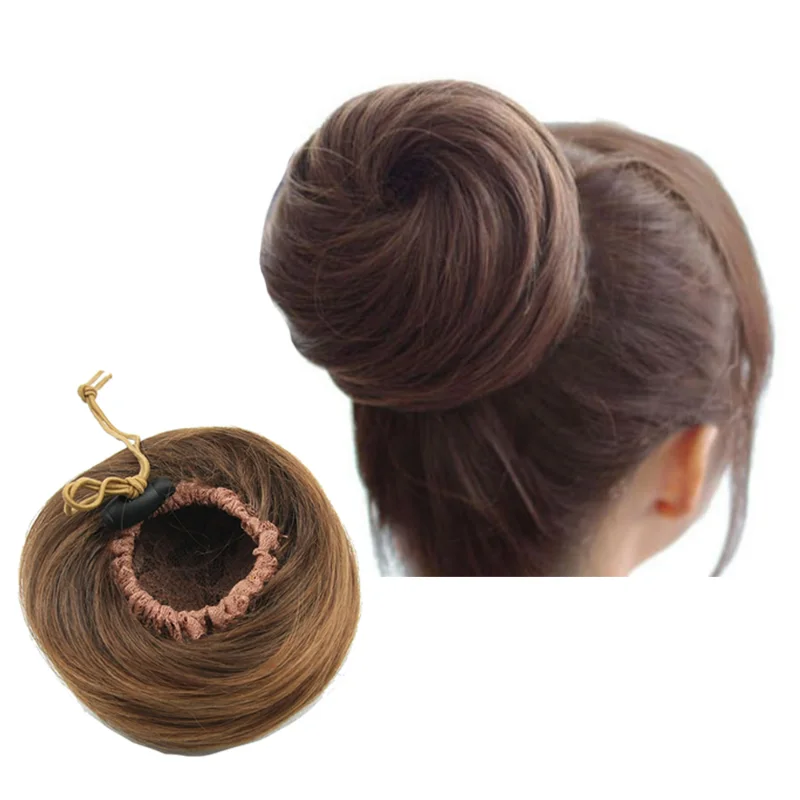 8 Colors Synthetic Hair Brown Blonde Hair Rubber Band Donut Hair Bun Hair Roller Headwear for Women