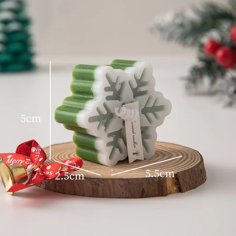 Christmas Handmade Snowflake Shape Aromatherapy Candles Winter Creative Home Decoration Holiday Gifts Scented Fragrance Candles