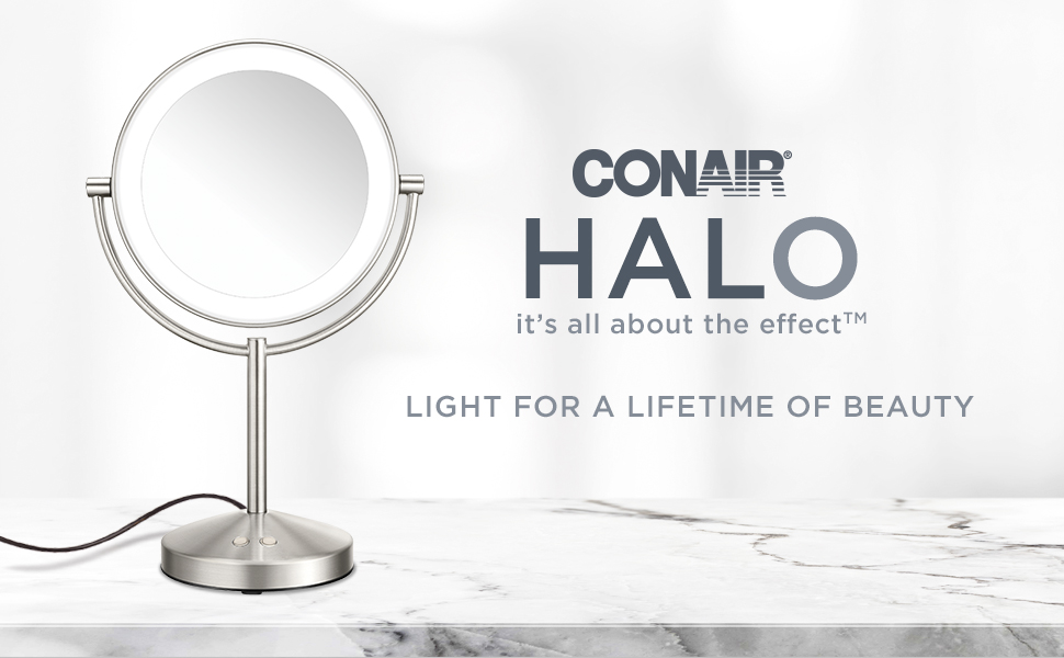 Conair Lighted Makeup Mirror, LED Vanity Mirror, 1X/10x Magnifying Mirror