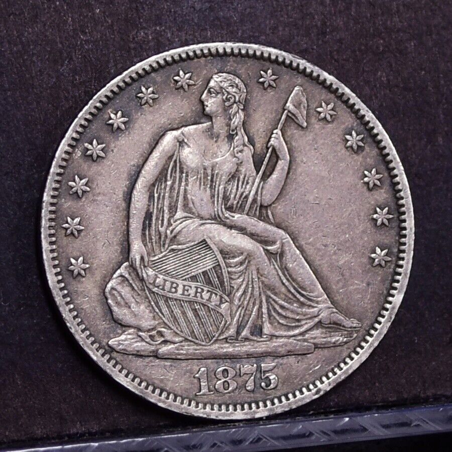 Image 1 - 1875-CC Liberty Seated Half Dollar - Ch AU (#37992)