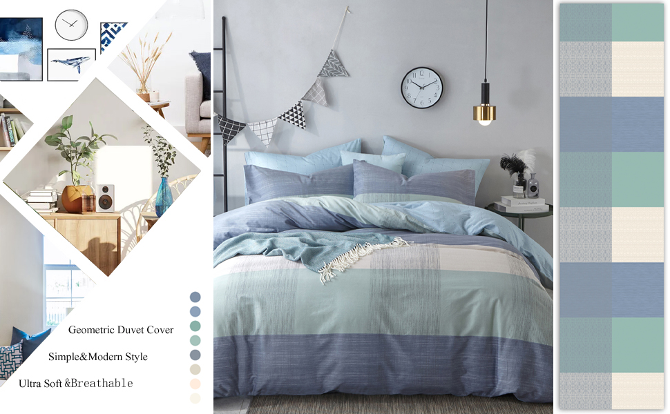 Blue Patchwork Duvet Cover Set