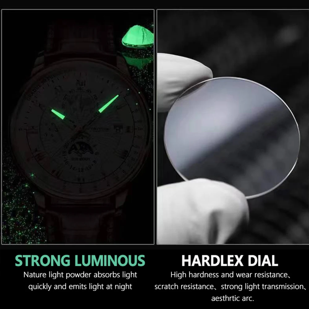 POEDAGAR Men Watch 2022 New Fashion Leather Waterproof Luminous Top Brand Luxury Mens Quartz Wristwatch Men Sport Casual Watches