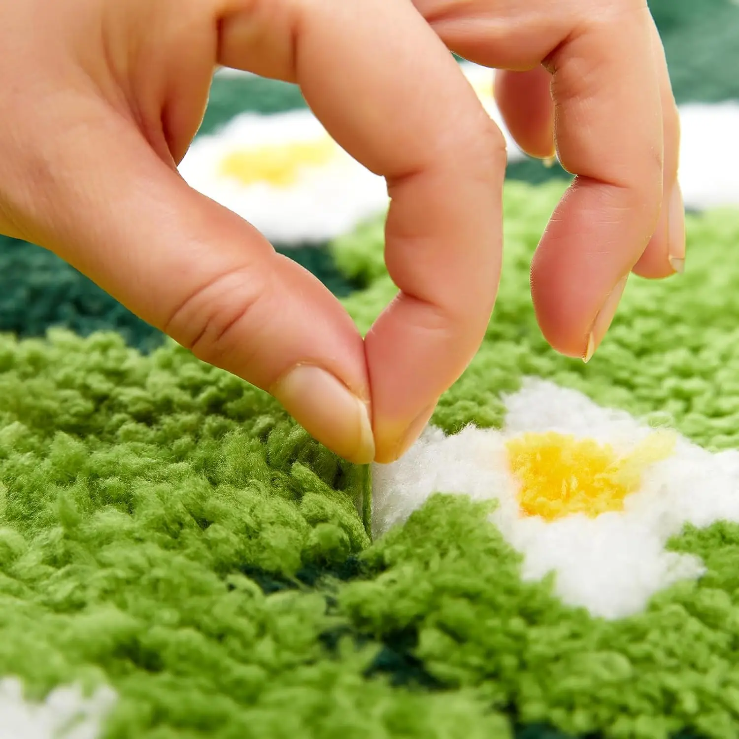 Green Floral Large Bathroom Rugs Bath Mat Non Slip Washable Modern Microfiber Shaggy Tufted Moss Rugs Bedroom Nursery Bathroom