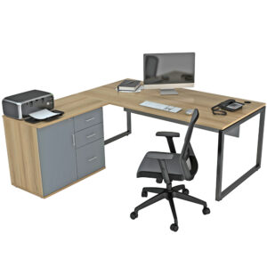 Activity Executive Desk with Side Cabinet