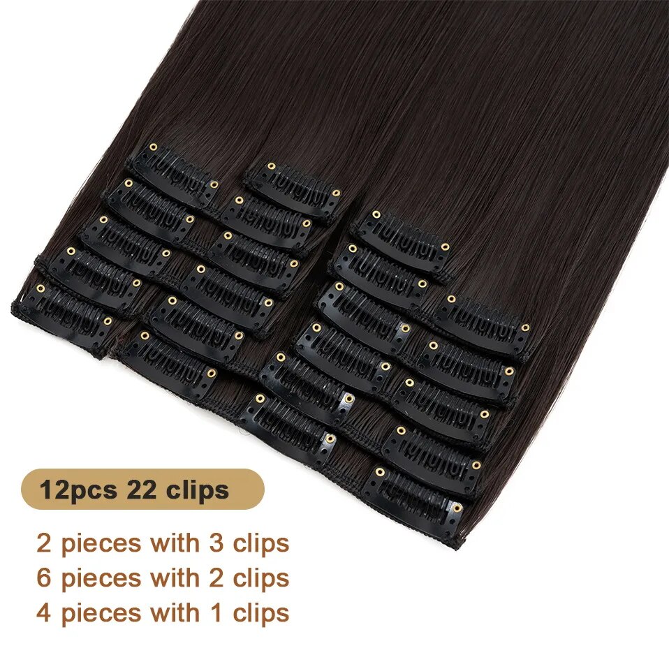 BENEHAIR 180g Straight Clip in hair extensions 22