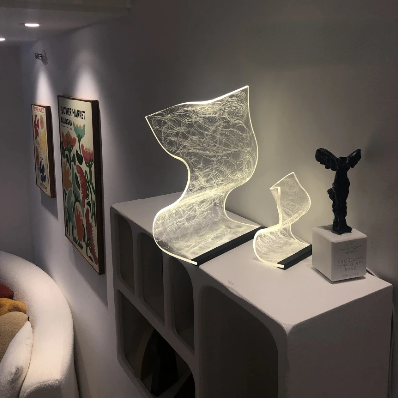 INS Atmosphere Lamp Creative Photography Bedroom Table Lamp Bedside Lamp Night Lamp Dormitory High Beauty Desktop Decoration