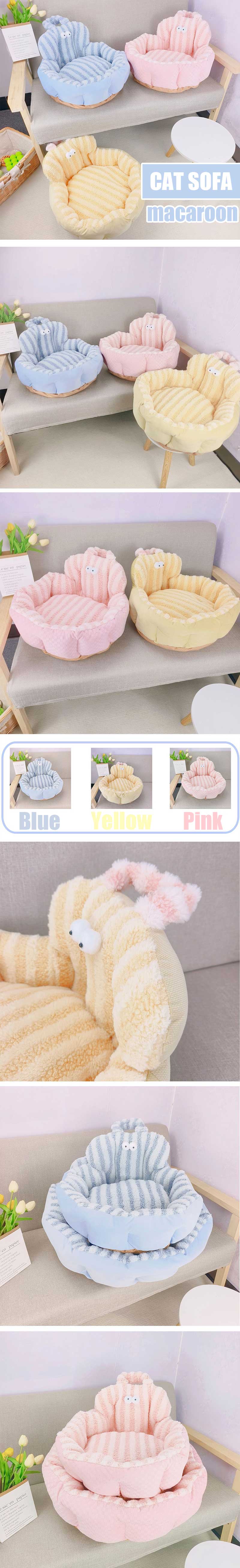 Macaron Round Cat Bed 3 Color Sofa Couch