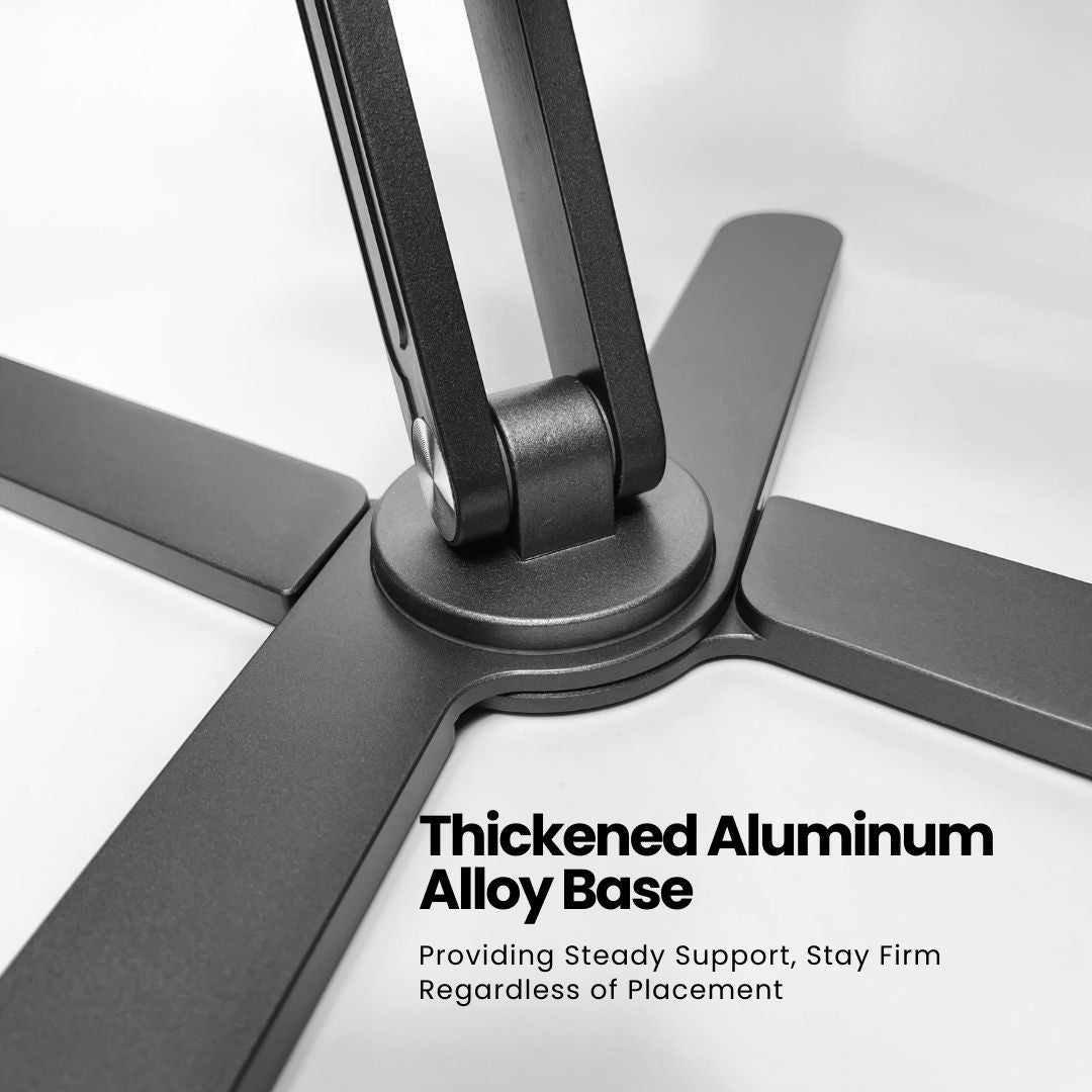 The thickened aluminum alloy base of Super Laptop Stand provides strong support on any surface | Cyber Vintage | Grey