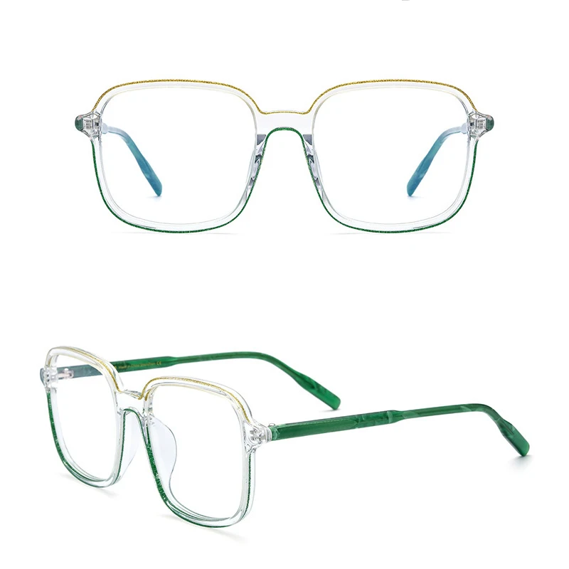 Belight Optical Combo Color Design Colorful Square Eye Shape Acetate Women Vintage Retro Spectacle Frame Prescription Lens 19300
