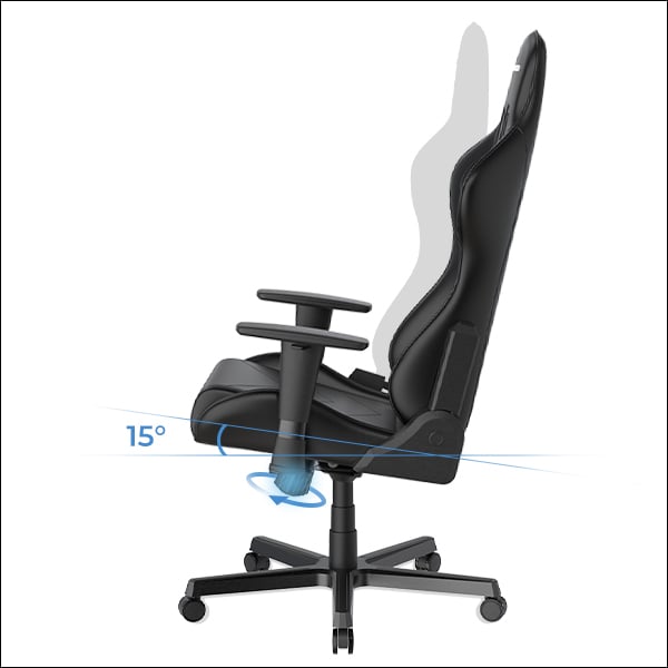 black and white gaming pc chair for adults 15° rocking angle adjustable seat height comfortable