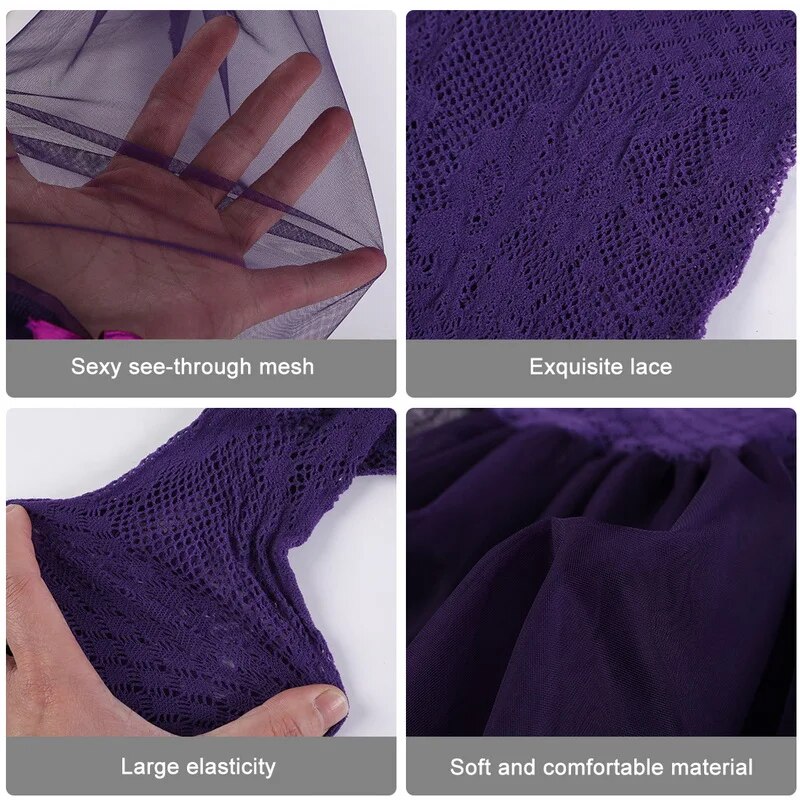 5XL Plus Size Sexy Lingerie for Women Transparent Mesh Lingerie Dress Sexy Underwear Babydoll Nightdress Cosplay Erotic Costumes