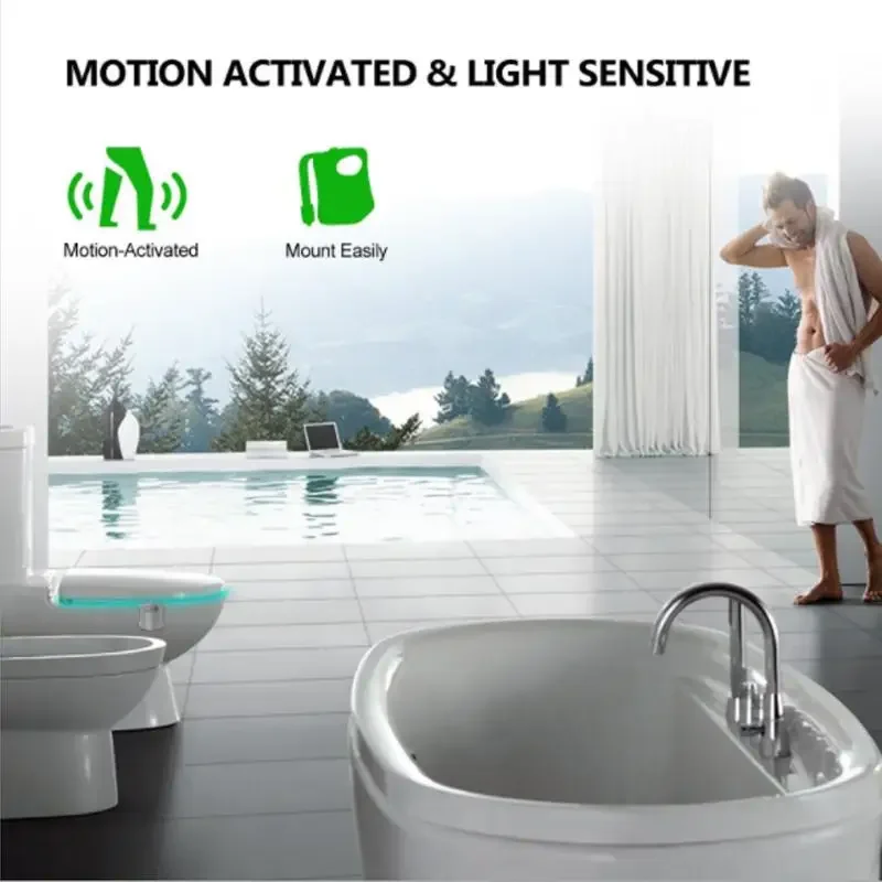 Smart PIR Motion Sensor Toilet Seat Night Light 8/16 Colors Waterproof Backlight For Toilet Bowl LED Lamp WC Toilet Light