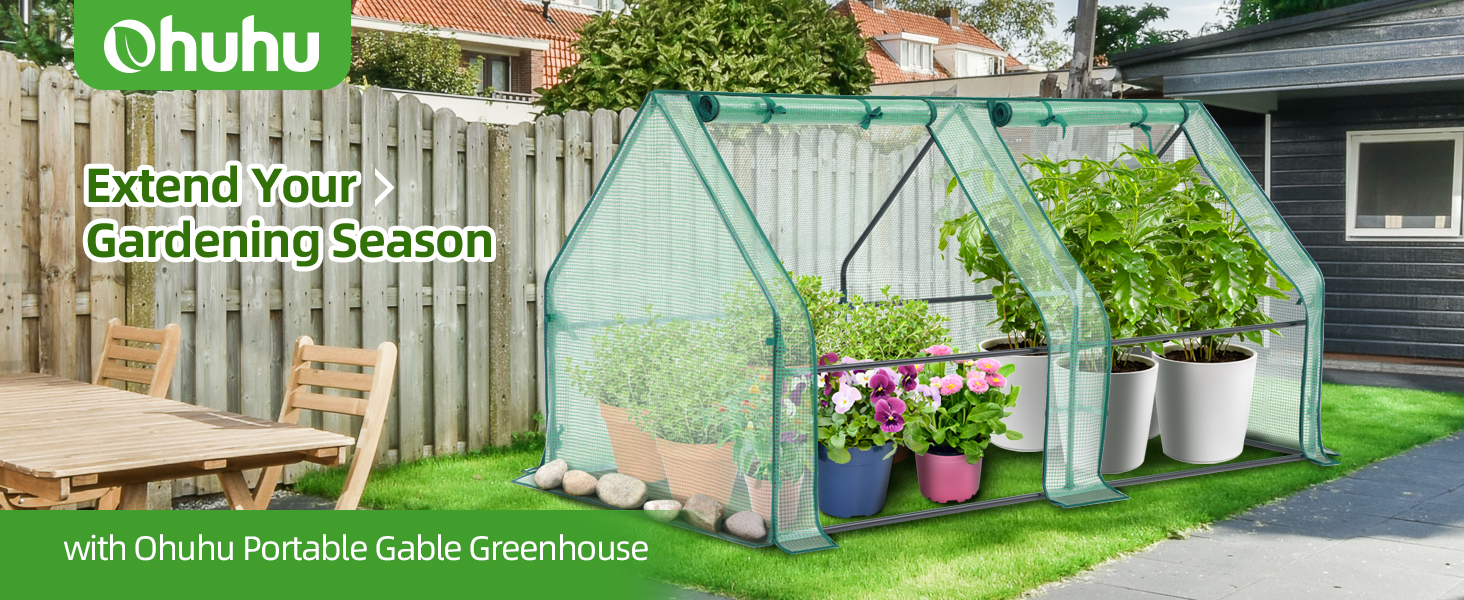 ohuhu portable greenhouse small mini green house plastic heavy duty