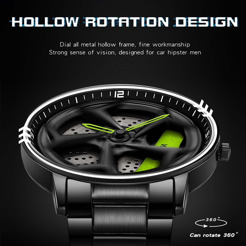 SANDA Fashion Luxury Men's Watches Top Brand Quartz Watch Wheel Series Waterproof Wristwatch for Men Relogio Masculino P1087