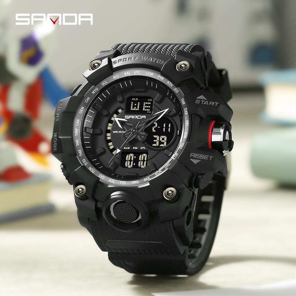 SANDA Luxury Brand 2023 New Men's Watches 50M Waterproof Sports Military Quartz Watch For Male Wristwatch Relogio Masculino 3132