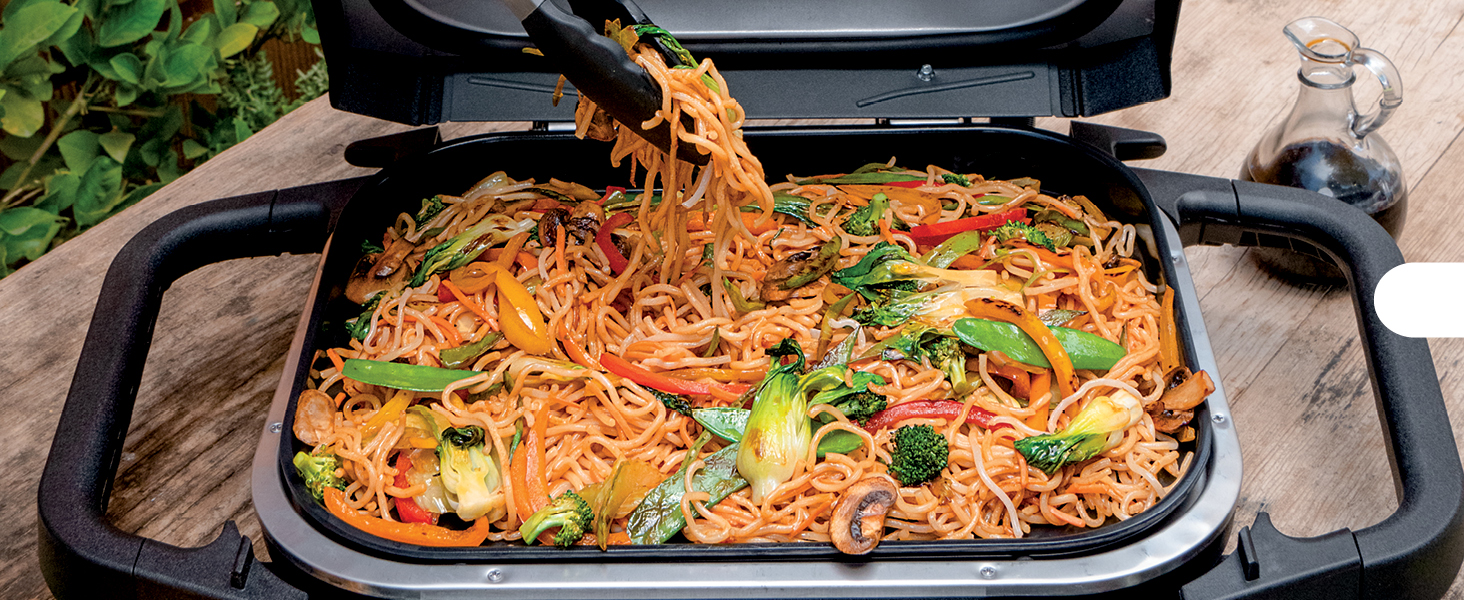 Cook foods other grills can  t with direct, edge-to-edge heat for pancakes, stir fry, fajitas