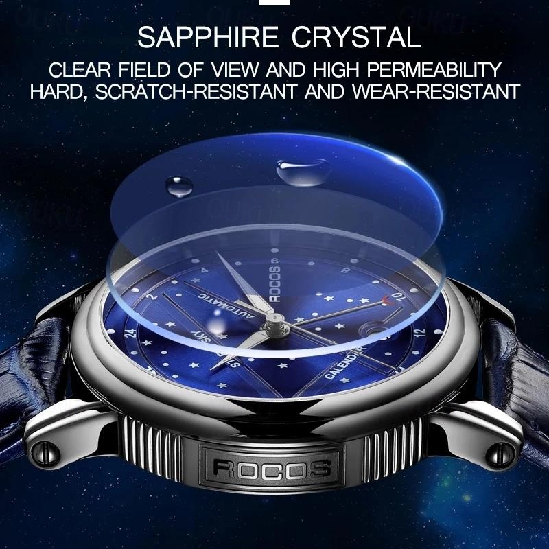 Women Men Mechanical Watch Diamond Minimalist Luxury Fashion Automatic Self-winding Luminous Calendar Waterproof Leather Watch 2024 - US $248.39 –P5