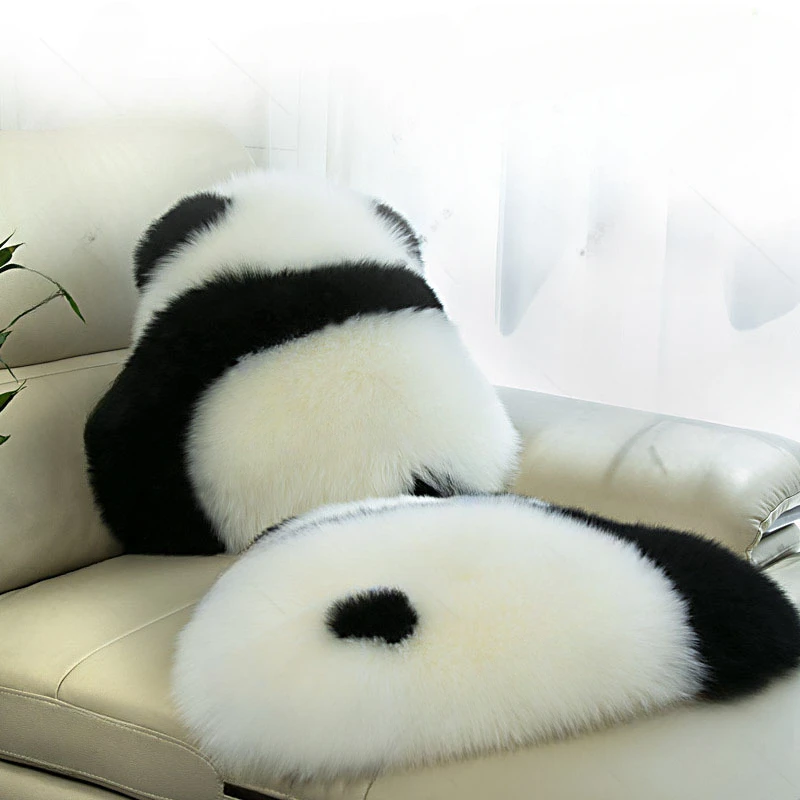 Plush Toys Pillow Imitation Wool Velvet Panda Throw Pillows Angry Panda Cushion Home Sofa Bay Window Chair Universal Cushion
