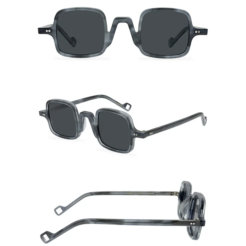 Belight Optical Mini Square Shape Vintage Retro Men Women UV400 Chic Acetate Polarized Sunglasses with Case Oculos 9521
