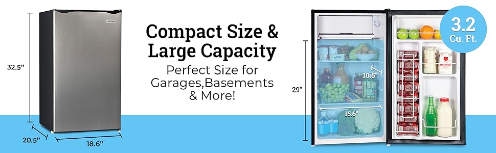 Compact Size and large capacity, perfect size for garages, basements and more