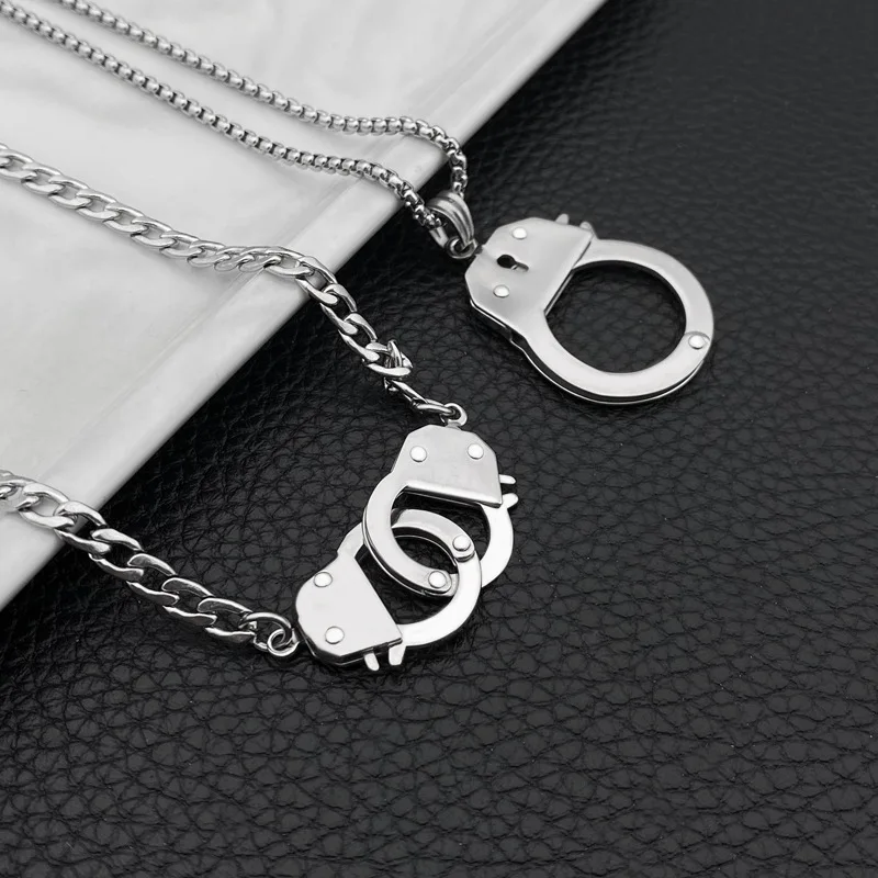 High Quality Stainless Steel Handcuff Necklace Silver Color Necklace Gift for Friend Punk Valentine's Day Lover Jewelry