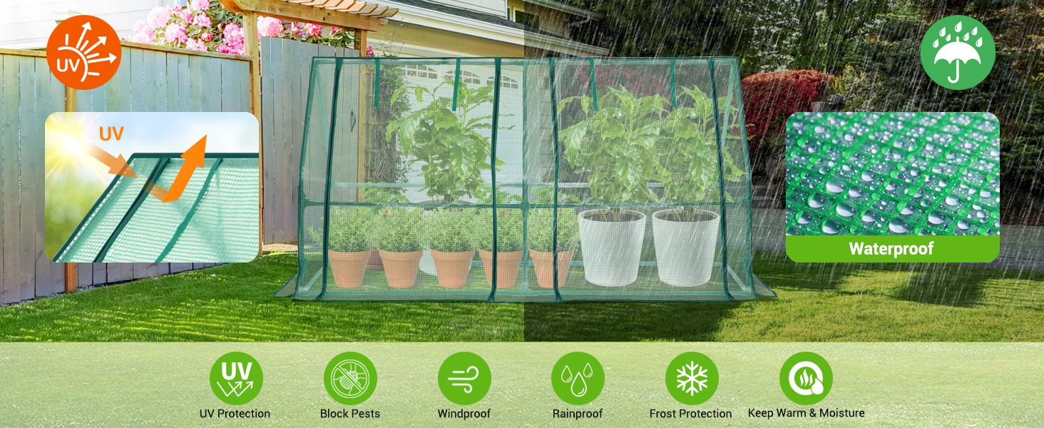 ohuhu portable greenhouse small mini green house plastic heavy duty