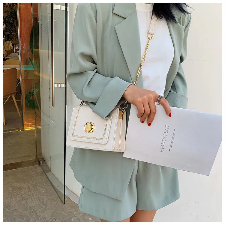 New Women's Bags Elegant PU Luxury Handbags Ladies Crossbody Bags Female Simple Shoulder Bag Solid Color Messenger Bags Designer