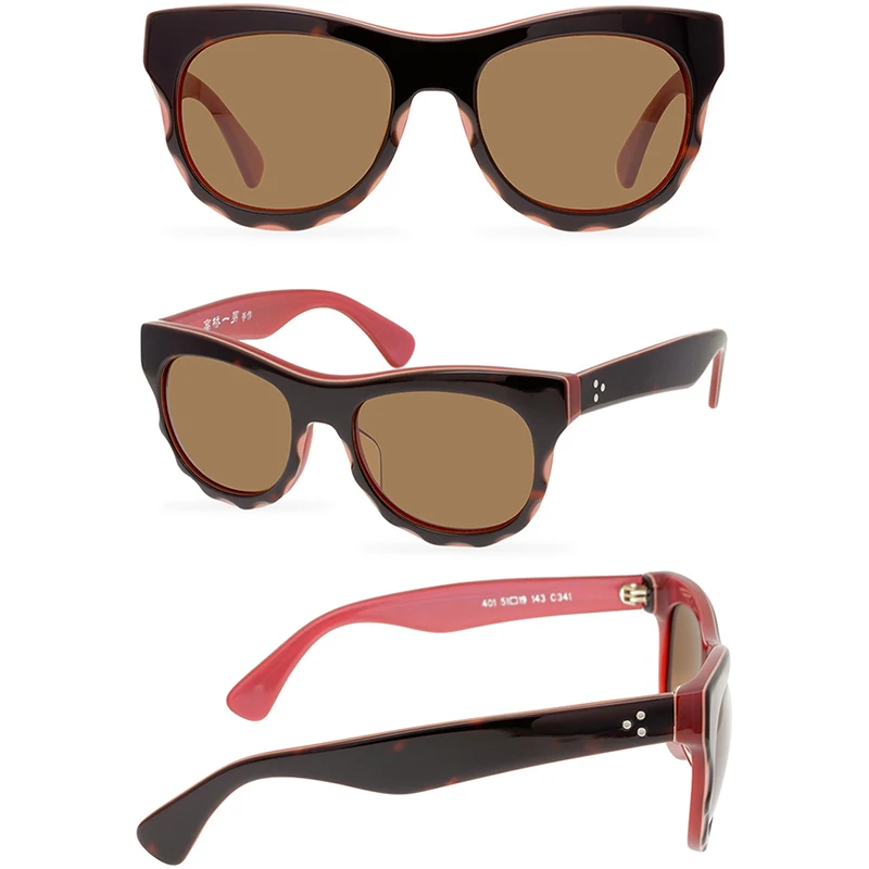 Belight Optical Colorful Matte Acetate Handmade Quality Irregular Women Men UV400 Protection with Case Oculos Sunglasses 401