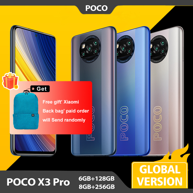 Versão global poco x3 pro 6gb 128gb/8gb 256gb telefone móvel snapdragon 860 120hz dotdisplay 732g 48mp câmera 5160 bateria nfc
