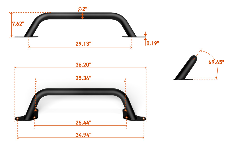 Wrangler Brush Guard Dimensions Specifications