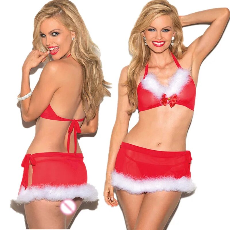 Swinol Sexy woman Underwear Christmas Costume Porno Lace Sexy Dress Red Babydoll Exotic Lingerie intimate Sleepwear